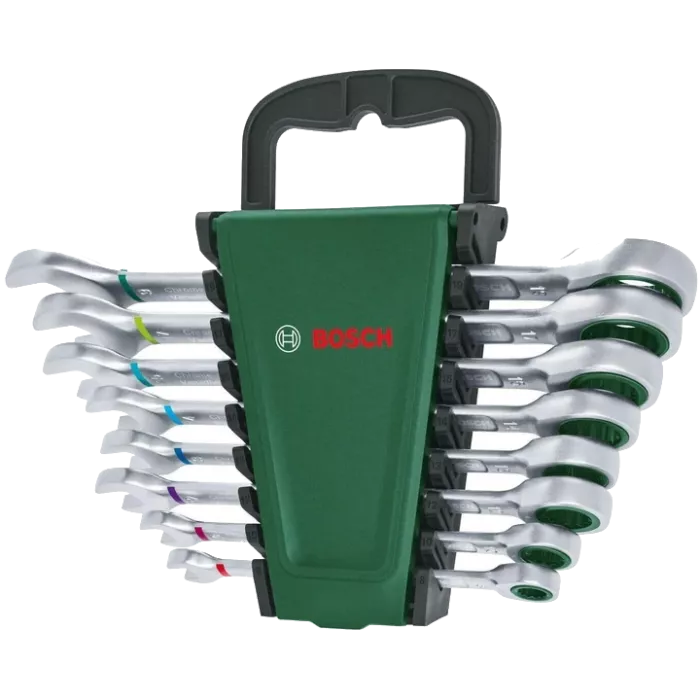 Bosch (1600A027PS) с трещоткой 8 шт Набір ключів комбінованих