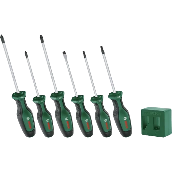 Bosch (1600A02W7L) PH/PZ/SL/Torx 6 шт + намагничиватель Набір викруток