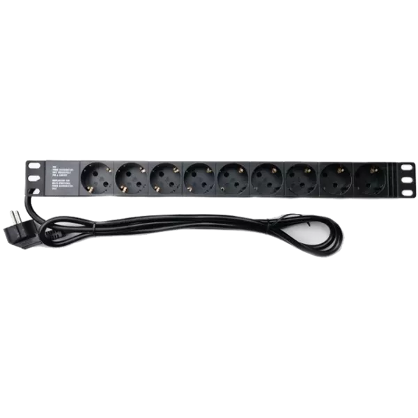 EServer Подовжувач на 9 розеток без вимикача 220В 1U 19"