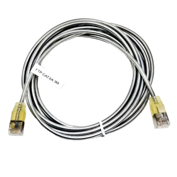 Патч-корд FTP Kingda 2 м, кат. 6А,  армований, сріблястий