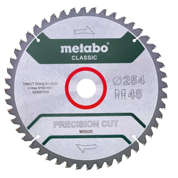 Metabo "precision cut wood - classic" (628061000) Пильний диск 254x30, Z48 WZ 5°neg.