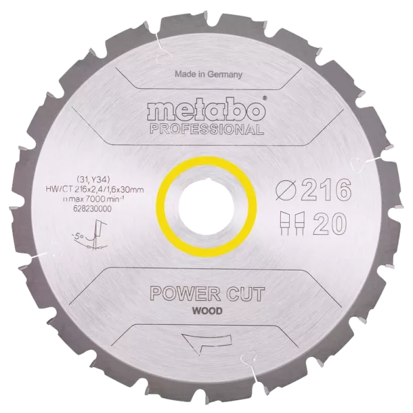Metabo "power cut wood - professional" (628230000) Пильний диск 216x30, Z20 WZ 5° neg.