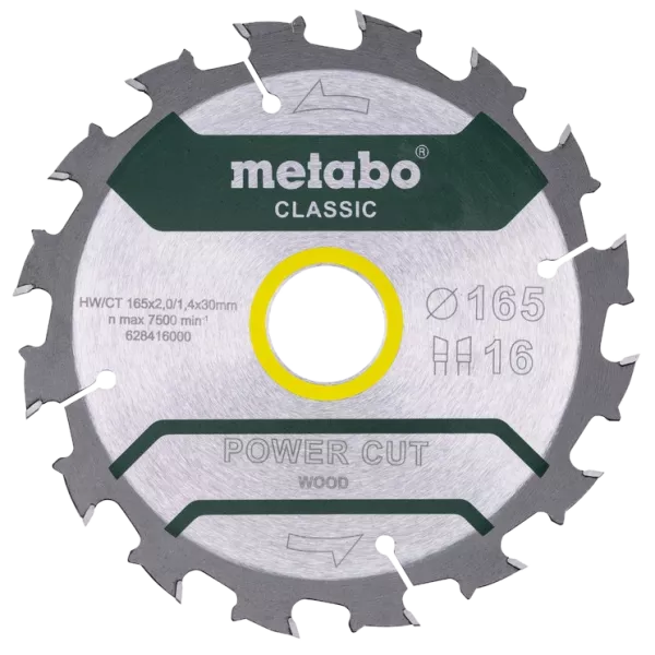 Metabo "power cut wood - professional" (628416000) Пильний диск 165x30, Z16 WZ 5° /B