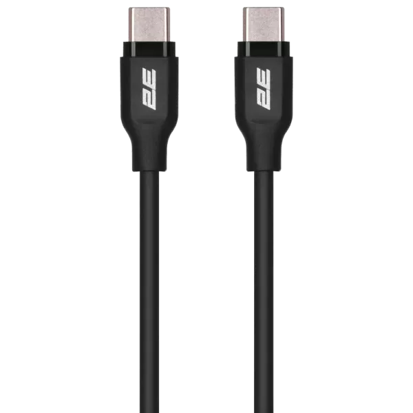 2E Type-C Glow USB-C > USB-C Кабель заряджання/синхронізації 1м 60Вт чорний