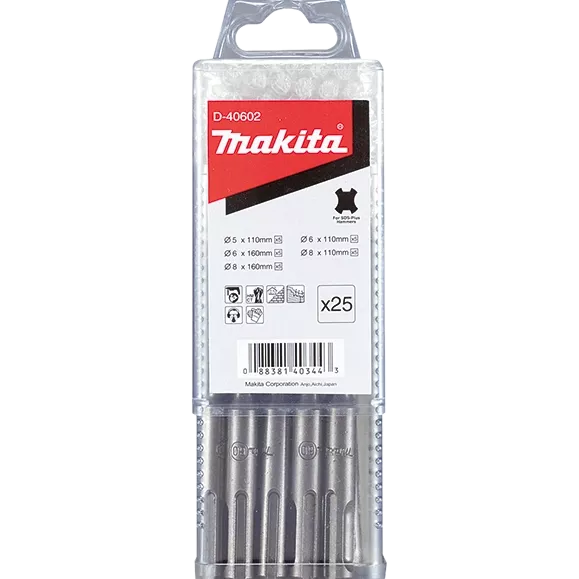 Makita (D-40602) Набір бурів SDS-Plus 25 шт