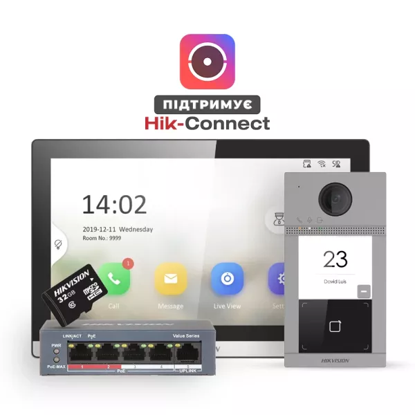 DS-KV8113-WME1(B)/Flush+DS-KH6350-TE1+HS-TF Комплект