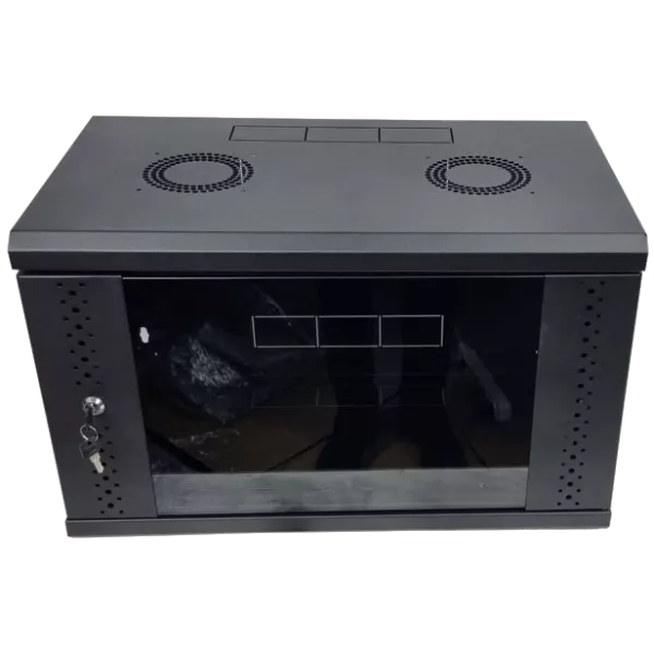EServer 6U Шафа скло чорне