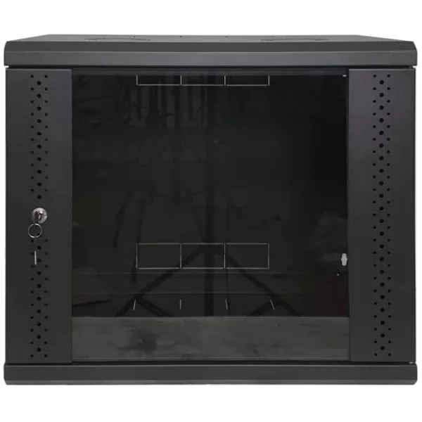 EServer 9U 600х500х503 скло, чорна Шафа