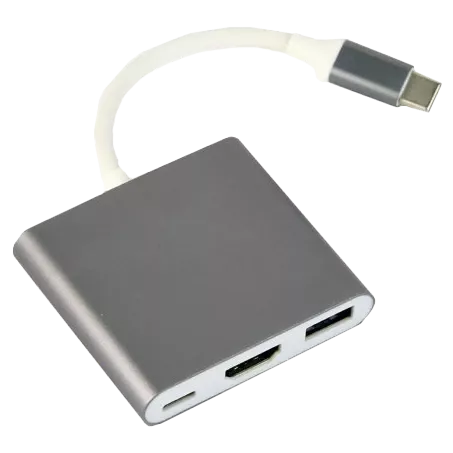 Cablexpert A-CM-HDMIF-02-SG USB-C на HDMI/USB 3.0/USB-C Адаптер-перехідник