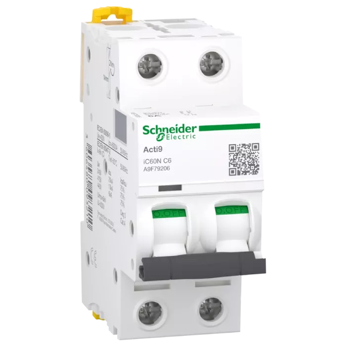 Schneider Electric A9F79206 Acti9 iC60 2P 6A C Автоматичний вимикач