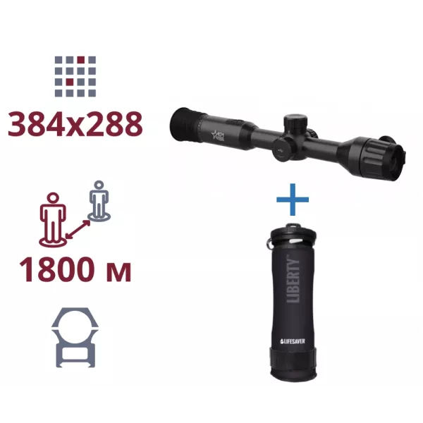 AGM Adder TS35-384 + LifeSaver Liberty Black Акція тепловізор та портативний очісник води