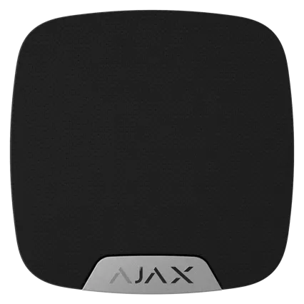 Бездротова внутрішня сирена з клемою для додаткового світлодіода Ajax Superior HomeSiren black Jeweller