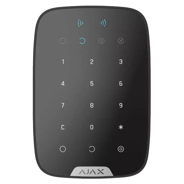 Бездротова клавіатура з підтримкою захищених карток і брелоків Ajax Superior Keypad Plus black Jeweller