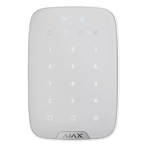 Бездротова клавіатура з підтримкою захищених карток і брелоків Ajax Superior Keypad Plus white Jeweller