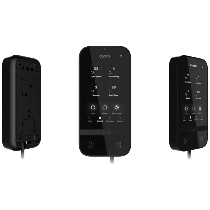 Ajax KeyPad TouchScreen Fibra black проводная сенсорная Клавіатура