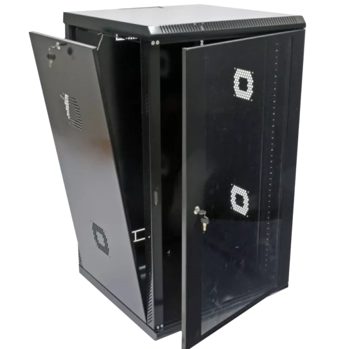 19" 21U 600х600х1040мм акрилове скло, чорна Шафа