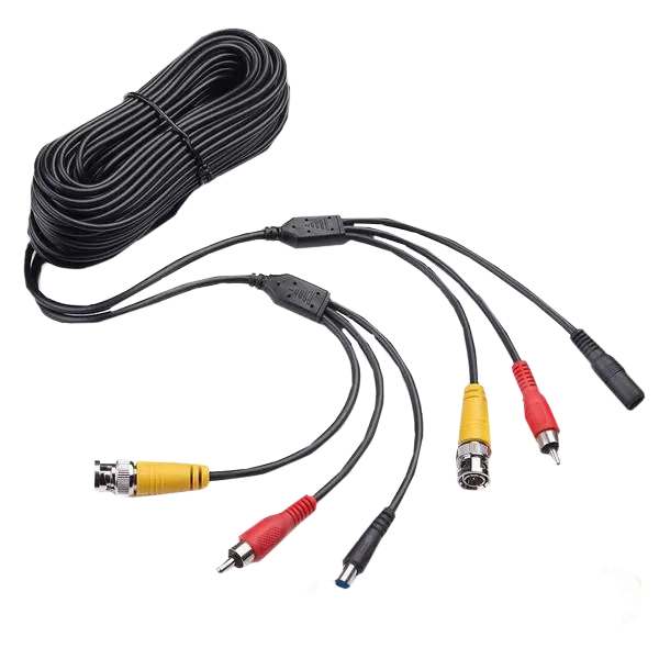 NC + DC + AV 10m Патчкорд комбінований коаксіальний + живлення + звук, чорний