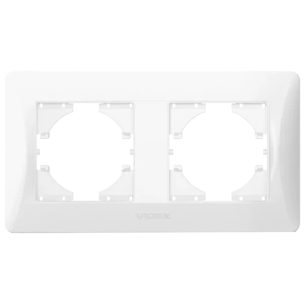 VIDEX BINERA (VF-BNFR2H-W) (12/96) Рамка біла 2 поста горизонтальна