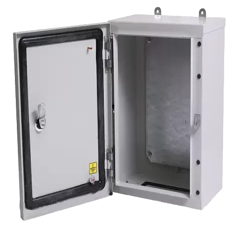 BOX Wall - BW t=1,0-(300х400х150) ІP54 У2 Бокс монтажний навісний  без панелі, 063, сірий, з лючком