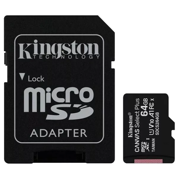 Kingston 64GB microSDXC Canvas Select Plus 100R A1 C10 Card + ADP Карта пам'яті