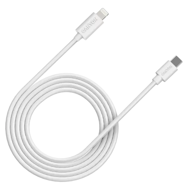 Canyon CFI12B white (Lightning - USB-C ) 2м 20Вт Кабель