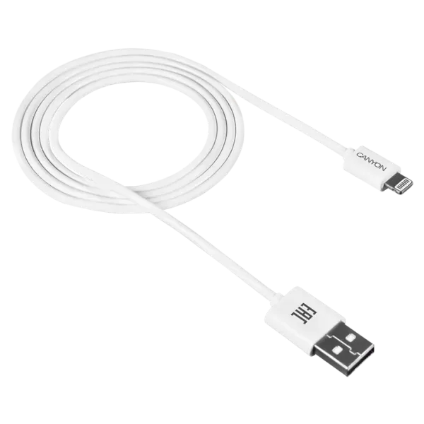 Canyon CFI1W white (Lightning - USB-A) 1м Кабель