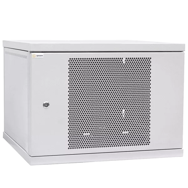 IPCOM 12U 600x600 Шафа телекомунікаційна двері перфорація (сіра)