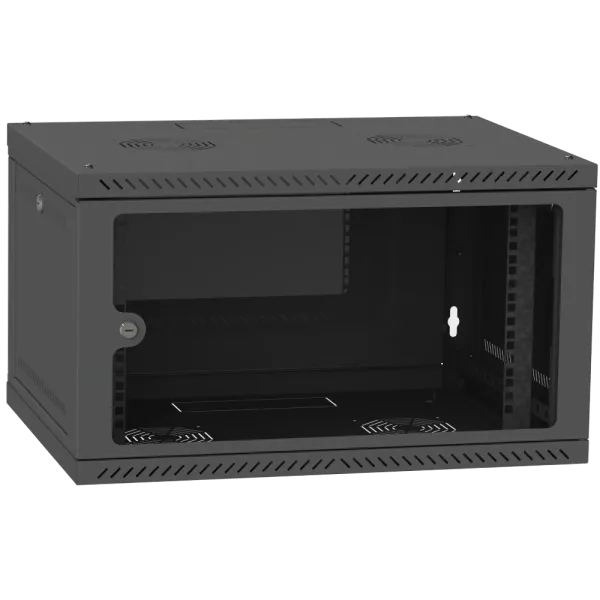IPCOM CH-6U 600x350 скло RAL9005 Шафа серверна