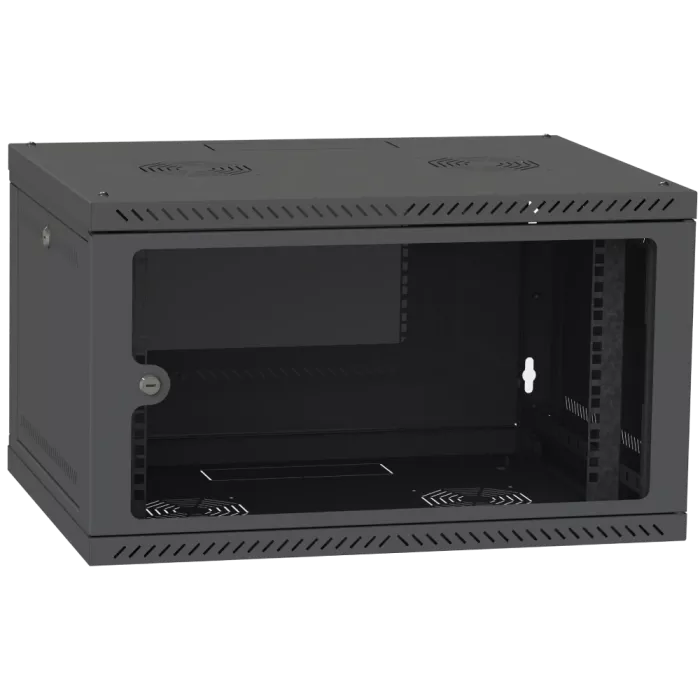 IPCOM CH-6U 600x350 стекло RAL9005 Шафа серверна