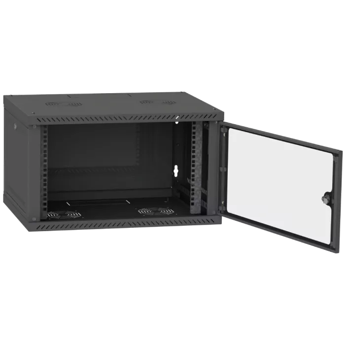 IPCOM CH-6U 600x350 стекло RAL9005 Шафа серверна