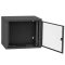 IPCOM 12U 600x450 Шафа телекомунікаційна двері скло (чорна)