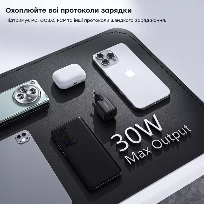 Choetech PD5012 mini White PD30W GAN A+C Адаптер