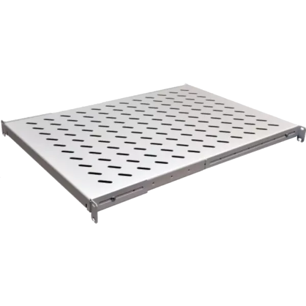 19" 650мм Полиця 4 точки кріплення перфорована сіра