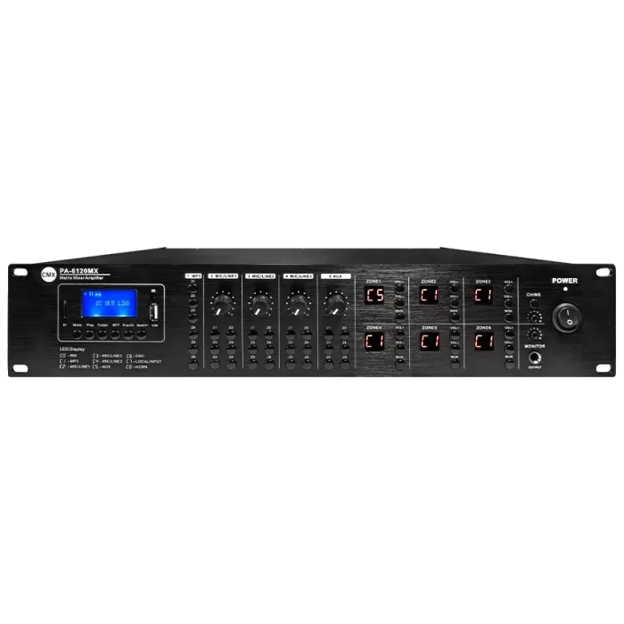 CMX PA-6120MX 6 зон, 6*120 Вт, 19" Матричний мікшуючий підсилювач