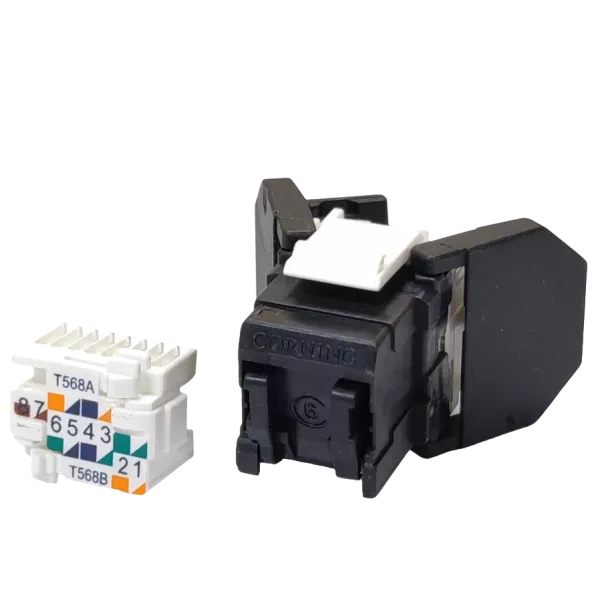 Corning Модуль Keystone UTP RJ45 кат. 6, чорний