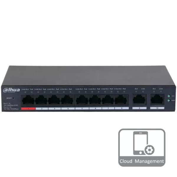 Dahua DH-CS4010-8ET-110 PoE Комутатор 8 портів керований