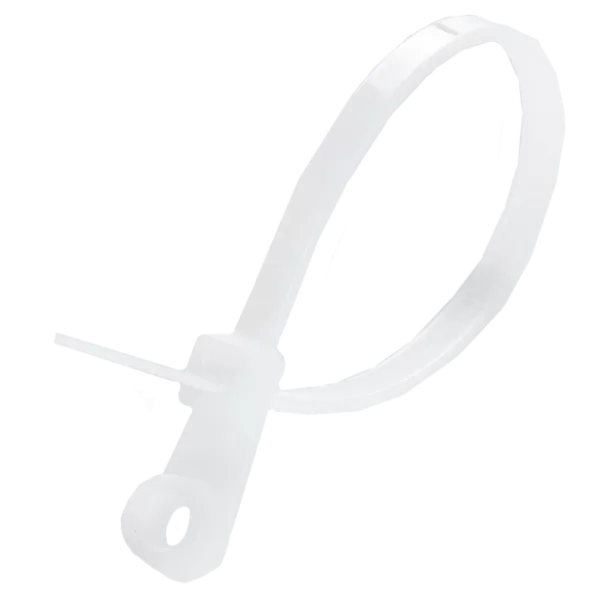 APRO 5х200 Стяжка кабельна з кiльцем біла (пач. 100 шт.)