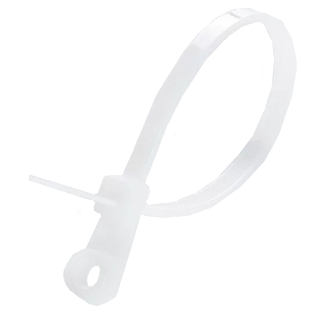3х100 Стяжка кабельна з кiльцем біла (пач. 100 шт.)