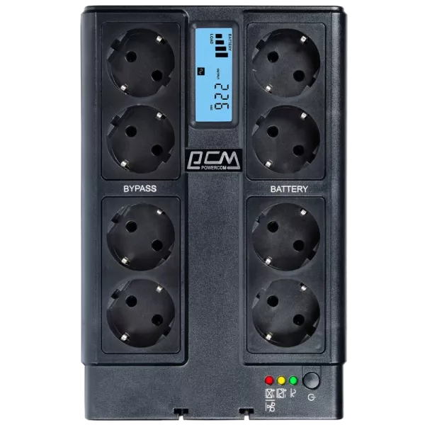 Powercom CUB-1000N LCD Schuko Джерело безперебійного живлення