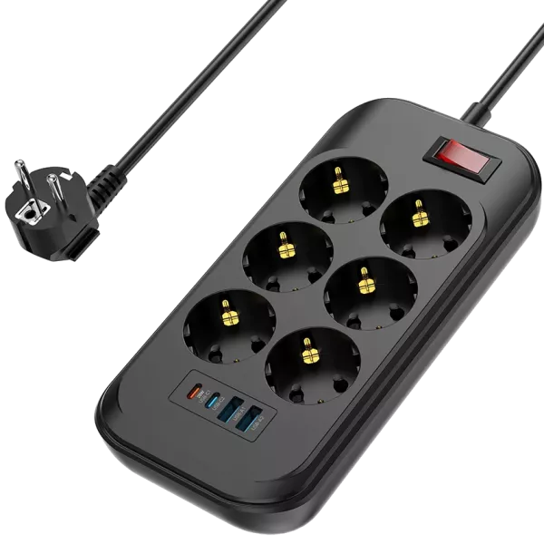 СolorWay CW-CHE64PDB 6 розеток/4USB Сетевой фильтр