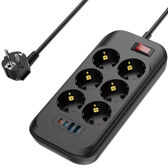 СolorWay CW-CHE64PDB 6 розеток/4USB Сетевой фильтр