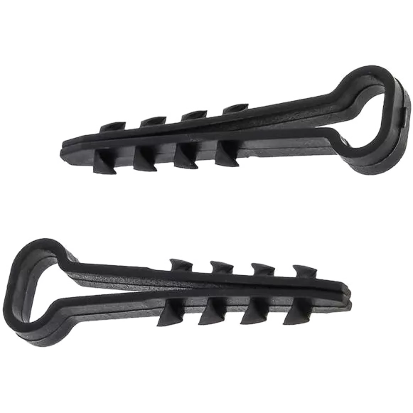 6х3 мм Дюбель-ялинка пiд плоский кабель чорний (пак. 100 шт.)