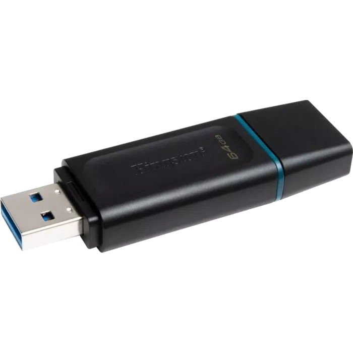 Kingston 64GB USB3.2 Gen 1 DataTraveler Exodia (Black + Teal) USB флеш накопичувач