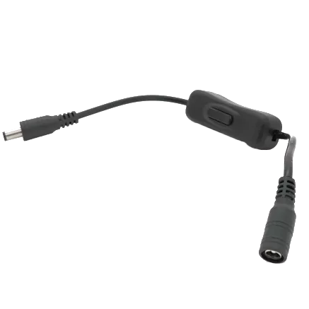 DC-F => DC-M (D 5,5x2,5мм) Black Подовжувач живлення з вимикачем