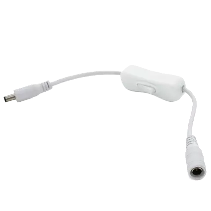 DC-F => DC-M (D 5,5x2,5мм) White Подовжувач живлення з вимикачем