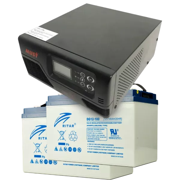 MUST EP20-R1000W + 2x 12V 100Ah DG12-100 Комплект ДБЖ + АКБ