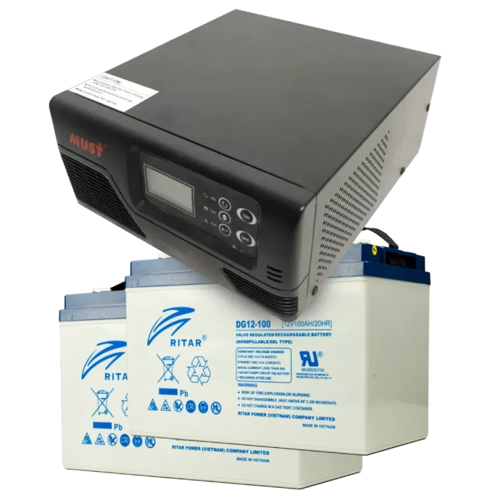 MUST EP20-R1000W + 2x 12V 100Ah DG12-100 Комплект ДБЖ + АКБ