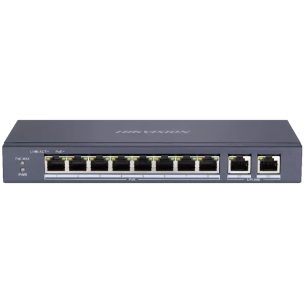 Hikvision DS-3E0310P-E/M(B) PoE Комутатор 8 портів некерований