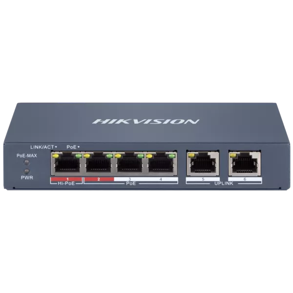 Hikvision DS-3E1106HP-EI Коммутатор 6 портов управляемый