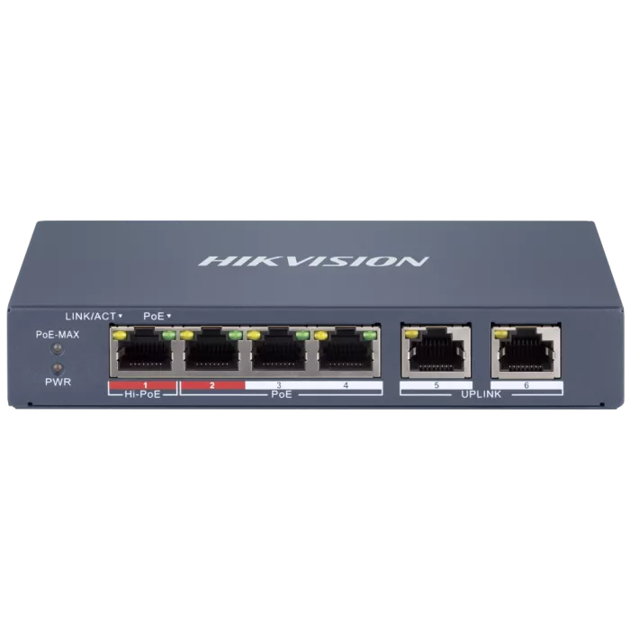 Hikvision DS-3E1106HP-EI Коммутатор 6 портов управляемый